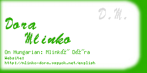 dora mlinko business card